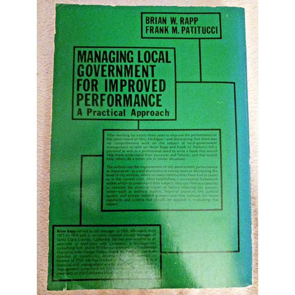 Managing Local Government for Improved Performance: A Practical Approach Book